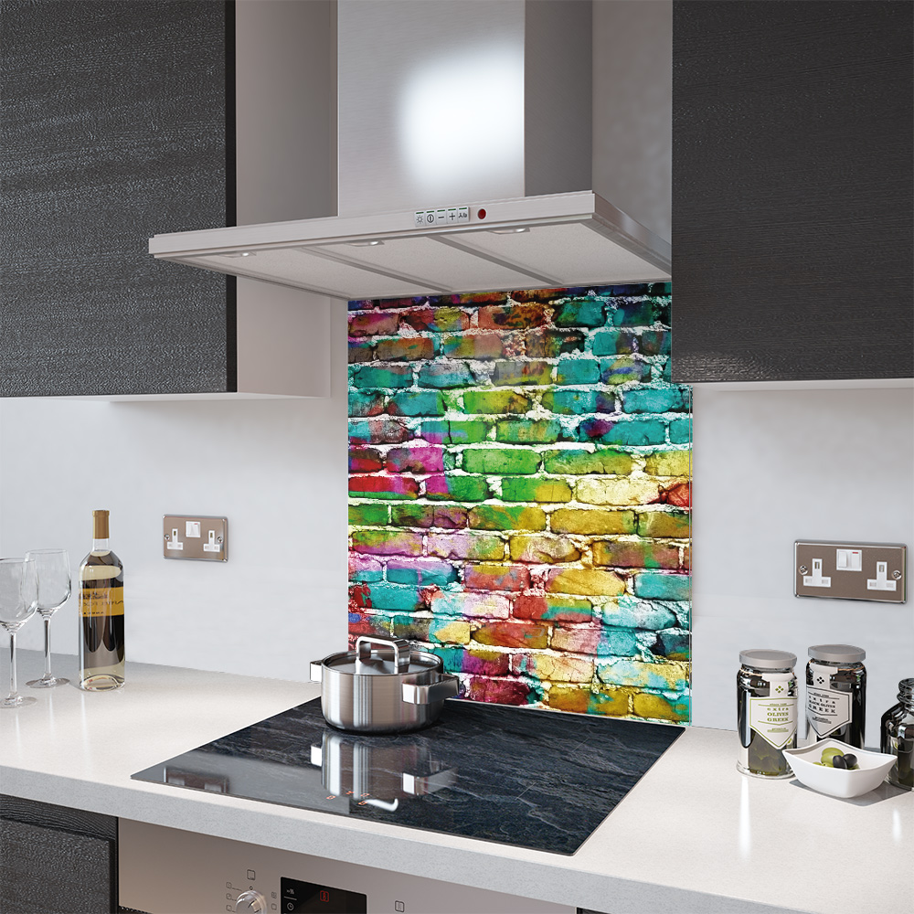 brick glass splashback